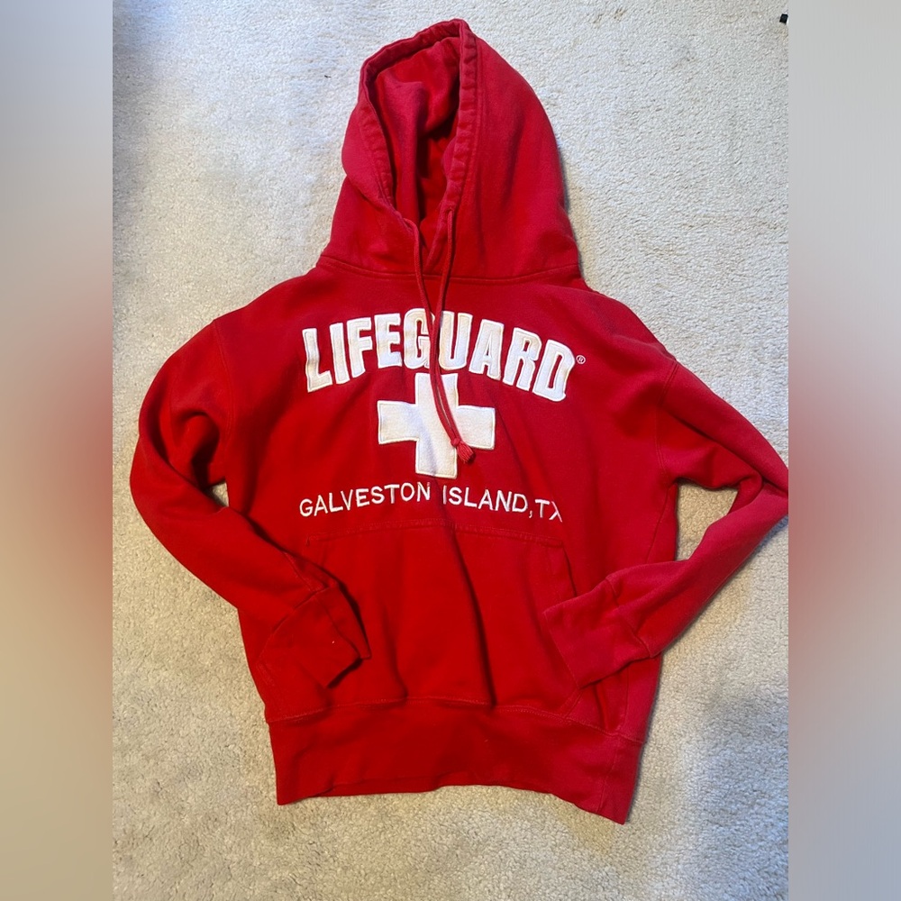 Lifeguard Galveston Island Red Sweater Hoodie